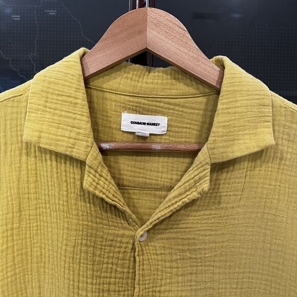 Common Market - SS Camp Collar Cotton Gauze Shirt Large - Yellow - Picture 3 of 7